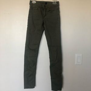 H&M olive green skinny jeans